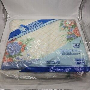 Twin Full Blanket Floral Vtg USA Ribbon Edge Border Fashion Screen Print